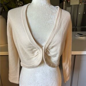Lilly Pulitzer Wool Cashmere Cream Knit Bolero Sweater